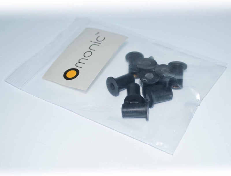 omonic 10 Pack Rubber Well Nuts with M4 M5 M6 Brass Insert 4mm 5mm 6mm Metric Wellnuts Motorcycle Windscreen - Image 3
